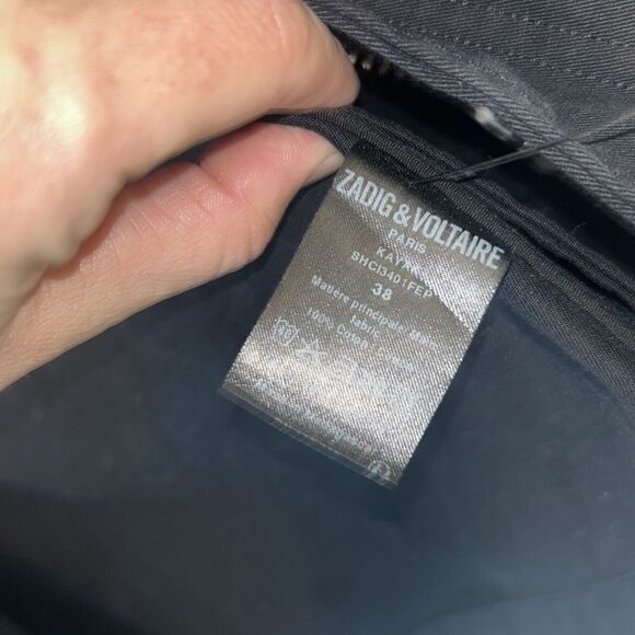 Zadig and Voltaire Kayak Mili Skull Black Jacket Sz US6, FR38 EUC - Picture 9 of 13